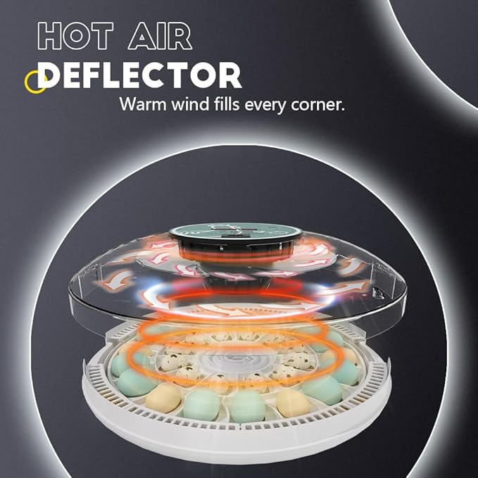 MeeF incubators for Hatching Eggs,Automatic 30 Eggs Incubator with Automatic Turner and Humidity Control, can Hatch Duck Eggs, Pigeon Eggs, Bird Eggs,Quail Eggs and 15 Goose Eggs