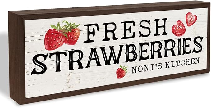 Noni's Kitchen Wood Sign, Country Style Home Decor for Kitchen, Wall Decors Art, Framed Wooden Hanging Signs, Housewarming Gift, Gift for Noni Mom Grandma 9.5x3.1x1 inches