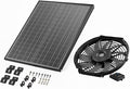 VEVOR Gable Mount Fan, 12 Inch Solar Power Attic Exhaust Fan with Adjustable Thermostat & Outer Mesh, 1300 CFM House Ventilator Cools Up to 1850 Sq.Ft, Quiet Ventilation for Roof, Garage, Shop, Black