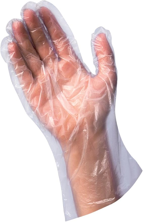 Clean Ones Disposable Food-Safe Poly Gloves, One Size, 2000 Count