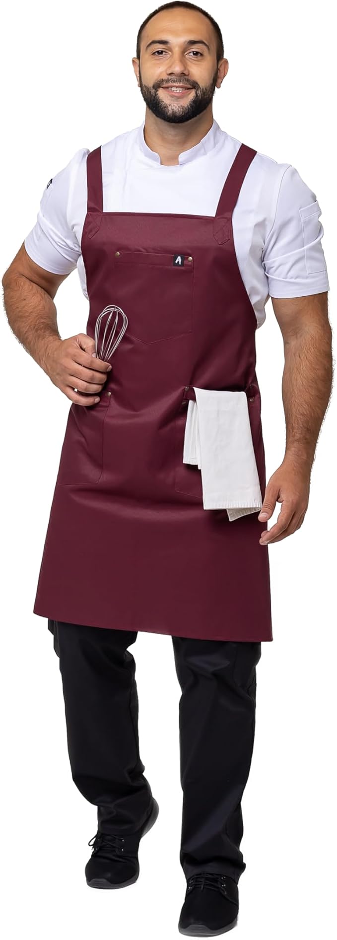 Aquasafe Water-Repellent Cross-Back Bib Apron - Unisex One Size