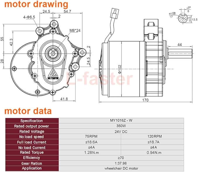 Dual Drive Motor Wheel Kit for Electric Agricultural Tool, Tiller, Garden Farm, Hand Cart, L-faster, 10 Inch Tire, 24V, 700W (with Joystick, Max speed 6kph)