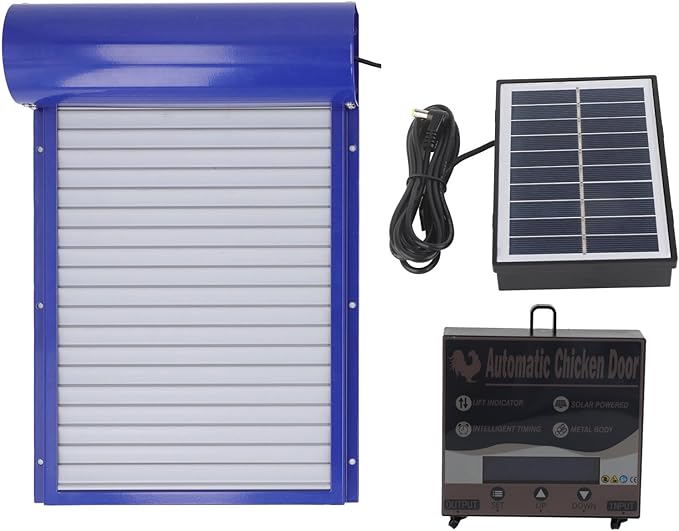Automatic Chicken Coop Door, Auto Chicken Coop Door Opener with Timer & LED Display Controller, Multi Modes Aluminum Door for Home Farms, Chicken,
