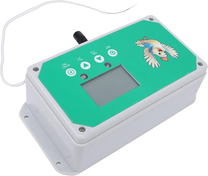 Automatic Chicken Coop Door Opener, Programmable Timer Remote Control IP44 LED Display for Poultry Farm Duck Goose with 50m Range (US Plug 100-240V)