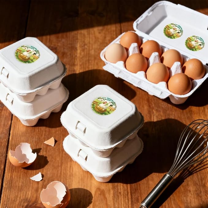 320 Pcs Chicken Egg Carton Labels, 2 Inch Round Colorful Farmhouse Chicken Eggs Handling Stickers Fresh Eggs Packaging Sticker for Box Container Carton Farm Supplies