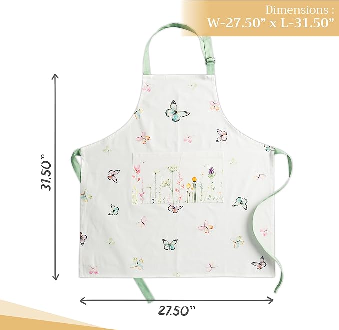 Maison d' Hermine 100% Cotton Apron for women with Pocket Kitchen Chef Apron for Men Cooking Easter Decorations