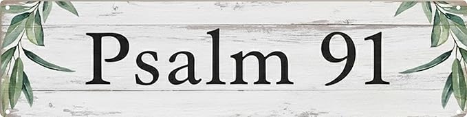 Psalm 91 Metal Sign 4x16in Scripture Plaque for Christian Home Church Wall Decor