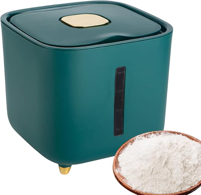 Grain Hopper - High Volume Sealed Provision Bin With Cover, Food Preservation Holder, Large Household Supply Vault, Animal Feed Reservoir, Clear Level Display | for Home Cupboard Pet Feeding Managemen