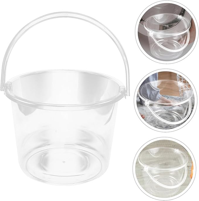 Plastic Water Bucket with Handle Multipurpose Laundry and Gardening Container Sturdy Water Storage for Home and Farm Use