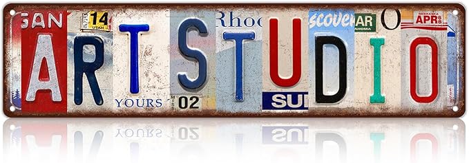 Vintage Art Studio Wall Decor Street Signs Metal Tin Signs 16 x 4 Inches