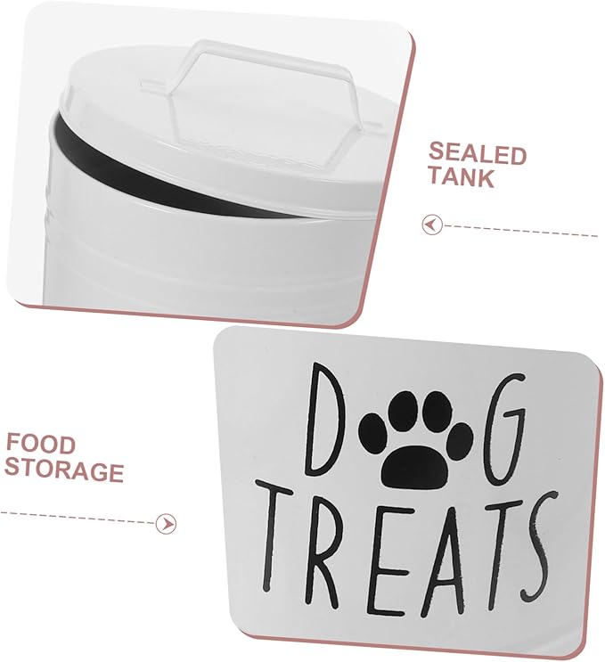 ABOOFAN 1piece Metal Dog Food Storage Container Airtight Lid Compact Design for Dog Treats and Supplies Safe Convenient Home Organizer
