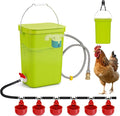 Complete Set Pipeline Automatic Chicken Waterer System, DIY Chicken Watering System with Poultry Water Cups, Chicken Waterer Feeder for Duck Quail, Removable & Washable