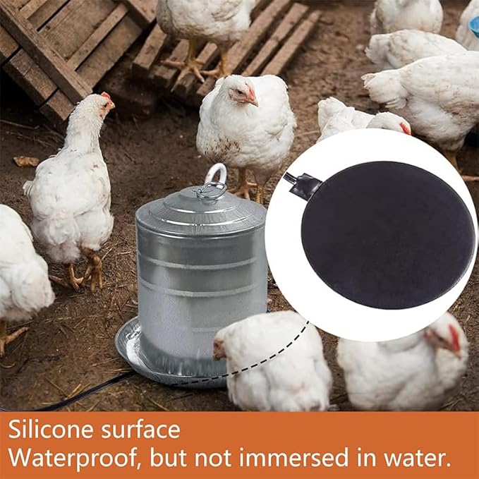 Chicken Water Heater 13'' Chicken Drinker Heated Base for Metal Poultry Founts Poultry Water Heater Base for Chicken Turkey Goose Duck Pigeon Drinker in Winter