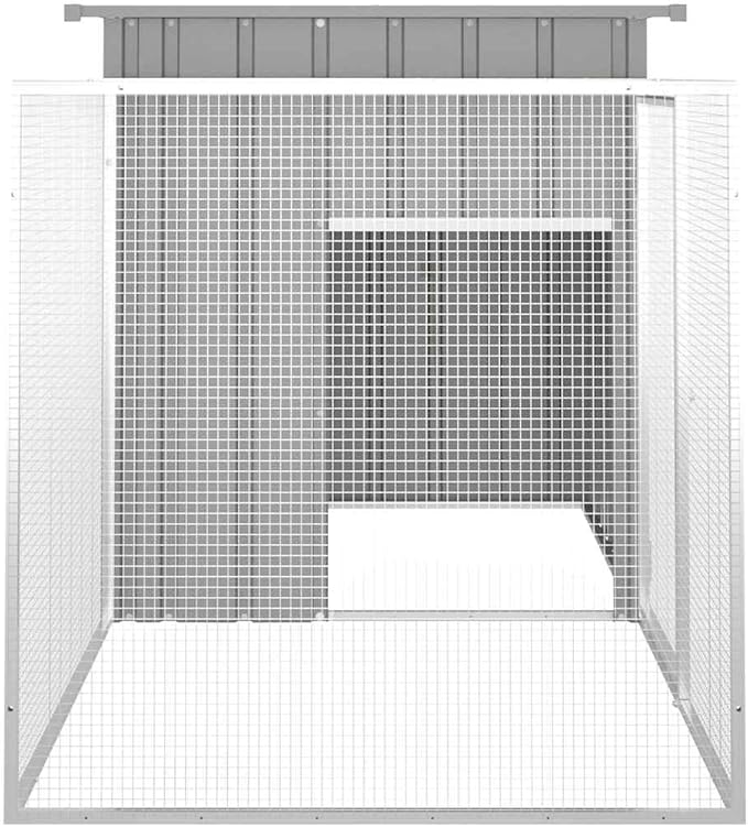Chicken Coop Outdoor Poultry Cage, Galvanized Steel Walk-in Run for Hens, Ducks, and Rabbits, Weatherproof Large Animal Enclosure 78.7 x 35.8 x 39.4 in