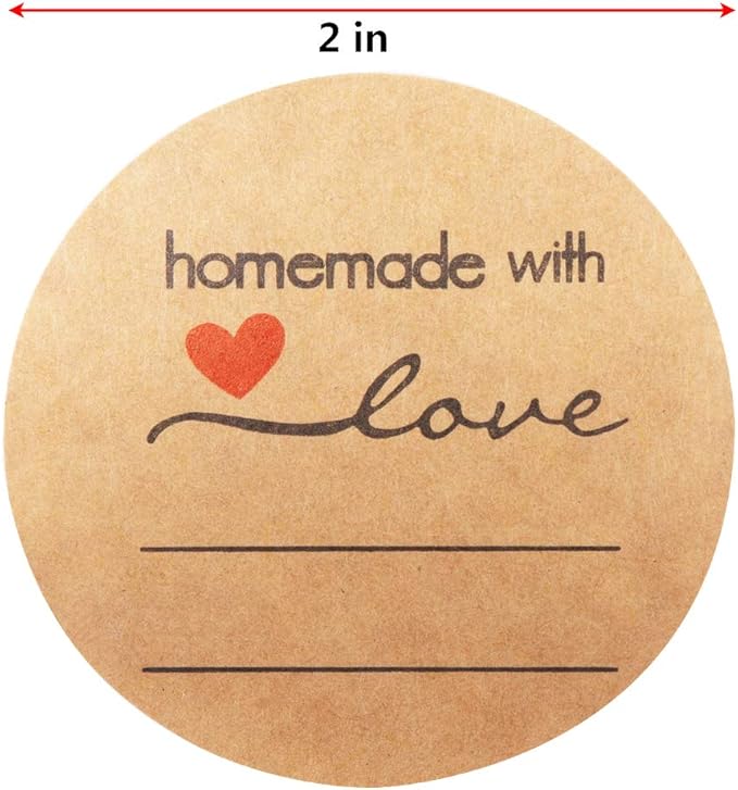 Jam and Jelly Jar Canning Labels for Mason Jars and More(2" Round 500/roll) with Lines for Writing- Jar Labels Jam, Jelly, and More