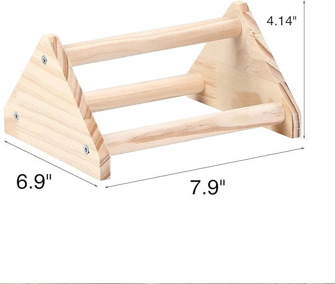 Wooden Chick Perch Stand, Pine Roosting Bar, Jungle Gym Perch Toys for Chicken Coop & Brooder, Bird Perch for Baby Chicks & Parrots (Small)