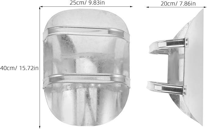 ibasenice Thickened Metal Feed Scoop for Livestock Feeding, Galvanized Grain and Pet Food Shovel with Double Handles, Large Capacity for Farm, Ranch, and Outdoor Use