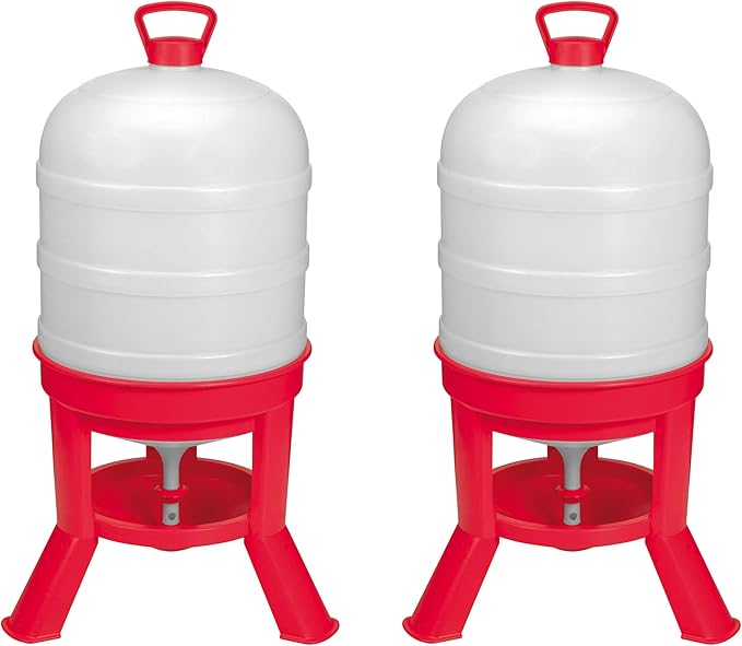 Little Giant 10 Gallon Tank Heavy Duty Poultry Chicken Gravity Waterer (2 Pack)