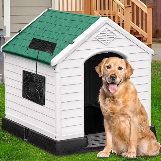 12V DC 1.8W Solar Charging 4.72-inch Fan Provides Exhaust Ventilation and Cooling for The pet House