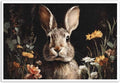 MNFGMH Easter Pictures Wall Decor Rustic Spring Rabbit with Flowers Easter Canvas Print Bunny Wall Art for Home Country Decor Canvas Roll 16x24 inch