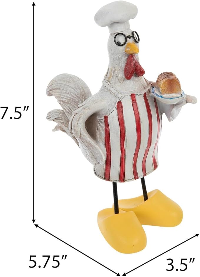 Hobby Lobby Farm Animal Kitchen Figurines, Farmyard Friends, Home Kitchen Coffee Bar Office Decor (Chef Rooster)