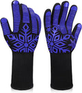 Comsmart BBQ Gloves, Heat Resistant Glove, Silicone Non-Slip Grill Gloves, Fireproof Oven Glove BBQ Grill Accessories for Grilling, Barbecue, Cooking, Baking, Blue