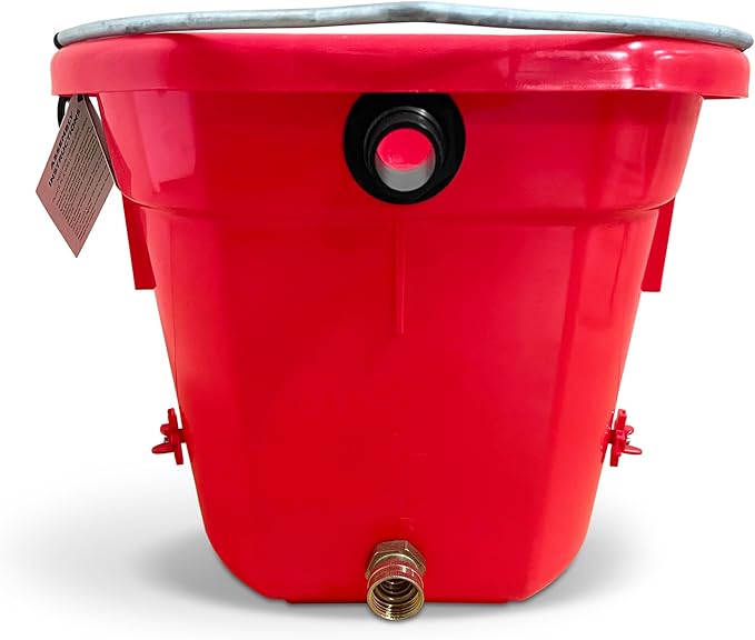 Cowboy's Self-Cleaning Red Chicken Waterer with Nipples