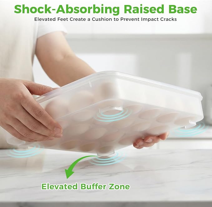 HANSGO Deviled Egg Containers with Lid, Deviled Egg Tray Holder Carrier with Lid for 24 Eggs for Home Party Kitchen Supplies Refrigerator Storage