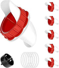 DIY Chicken Feeder kit -6-Port Waste Free Gravity Poultry Feeder with Hole Saw and lid, Suitable for Bucket/Barrel/Box/Trough (Weatherproof, red)