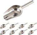 8 Pcs 8oz Stainless Steel Ice Scoop, Metal Candy, Food, Flour Scoops for Canisters, Dishwasher Safe, Silver Scooper for Kitchen, Ice Cream, Sugar, Popcorn, Coffee Beans