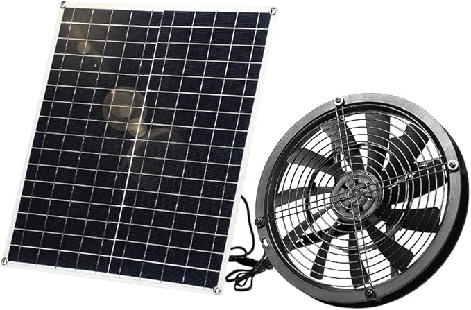 SUNYIMA Solar Fan, 20W Weatherproof Solar Powered Fan with DC Fan for Small Chicken Coops, Greenhouses, Sheds,Pet Houses, Window Exhaust
