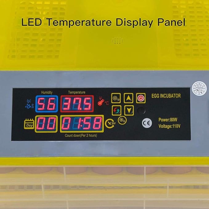 96 Egg Incubator Automatic Turning Digital Temperature Humidity Control for Chickens Ducks Birds Poultry Hatcher