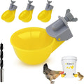 (4 Cups) Chicken Water Cups Feeder, Automatic Chicken Waterer, Anti-Leak System, Holds 50% More Water, Suitable for Chicks, Chicken, Duck, Quail, Turkey