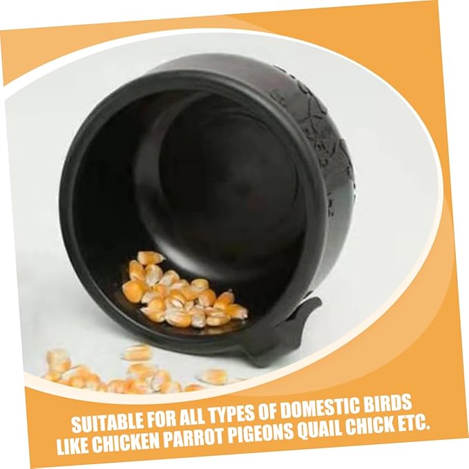 HANABASS Poultry Feeding Cup Rubber Chicken Water Drinker Hanging Bowl for Gamecock and Domestic Birds 5.5X4.5X2.4 Inches Set of 2