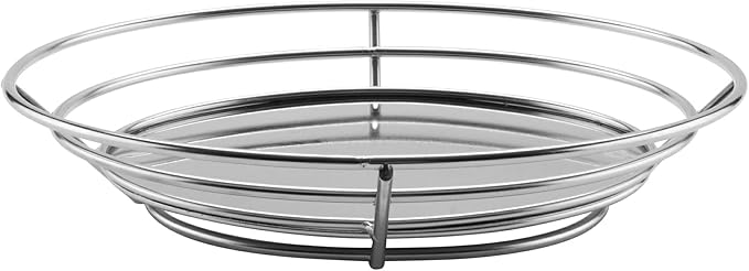 G.E.T. 4-83850 11.25" x 8.25" Stainless Steel Oval Basket with Raised Solid Bottom, Clipper Mill (Qty,1)