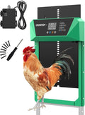 Automatic Chicken Coop Door, Aluminum Automatic Chicken Door with Anti-Pinch Feature, Timer and LCD Display (New-Green)