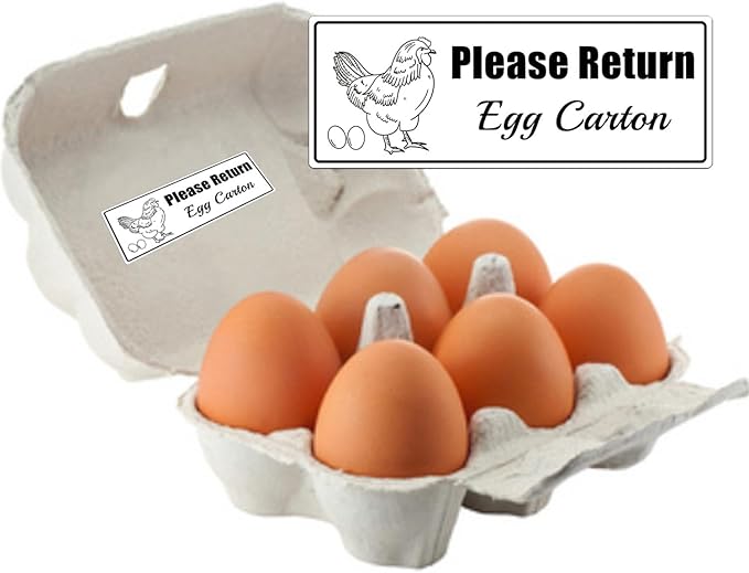 1 x 2.625 Inch 500 Pcs Please Return Egg Cartons Stickers Farm Fresh Eggs Carton Labels - Chicken Container Packaging Stickers for Egg Producers,Organic Farms,Farmers’ Markets