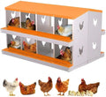 Chicken Nesting Box,10 Holes Galvanized Steel Metal Chicken Laying Box with Automatic Roll-Away Egg Collection System & Removable Tray,Wall Mount Nesting Boxes
