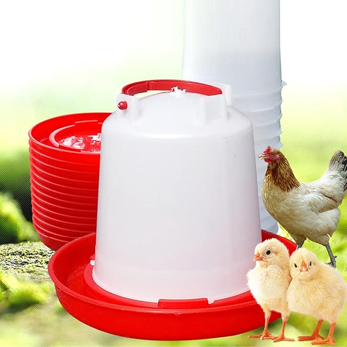 DoubleWood Feeder & Waterer Combo Chicken Chick Poultry Plastic Container, Chick Waterer Set Perfect for Chicks, Quail, and Ducks