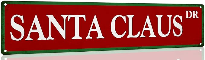 Santa Claus Metal Tin Sign Vintage Funny Christmas Sign for Cafe Home Bar Farmhouse Christmas Art Wall Decoration Retro Poster 4x16 Inch