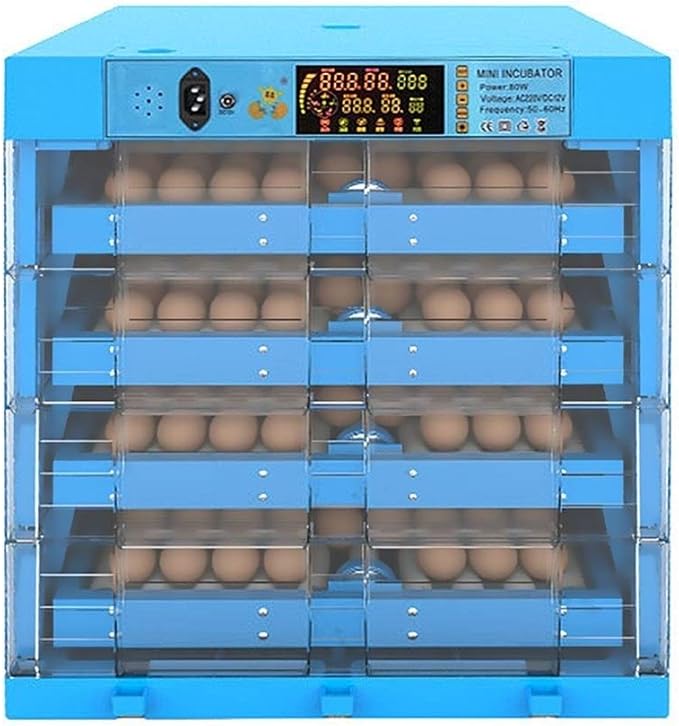 Eggs Incubator Automatic Turning 256Eggs Digital Large Farm Poultry Hatcher for Hatching Chicken Duck Dove Quail Temperature Control(