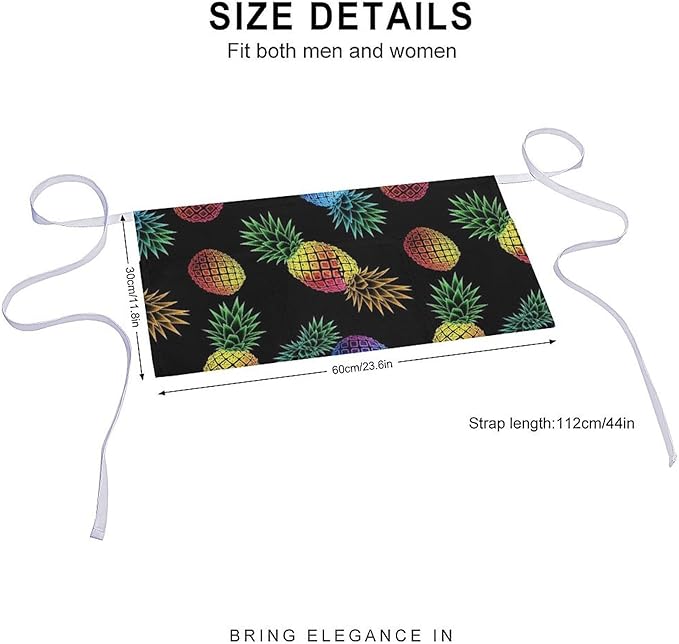 Unisex Apron for Cooking Server Waitress Half Waist Apron with 3 Pockets