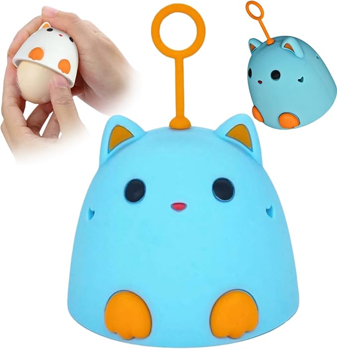 Egg Wash Brush for Fresh Cleaning Eggs Egg Washer The Reusable Egg Scrubber Egg Scrubber is A Cute Cat Shaped Practical Kitchen Gadget (Blue 2PCS)