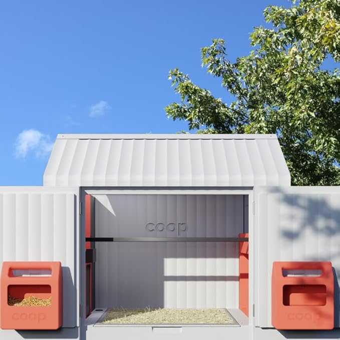 Smart Coop with Steel Run – Weatherproof, Predator-Proof Chicken Coop with Dual Smart Cameras, Automatic Door, Solar Optional for 4-6 Chickens