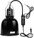 LUCKY HERP Reptile Light Fixture with Dimming Thermostat & Timer, Aluminum 5.5inch Deep Dome Reptile Lamp Fixture, Heat Lamp Fixture for UVB Bulb Basking Heat Bulb, Max 100W