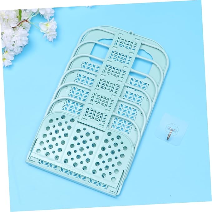PRETYZOOM Foldable Sky-blue Fruit and Vegetable Storage Basket Wall-mounted Organizer for Laundry and Sundries Small Easy to View Design Multifunctional Chicken Feeding Toy