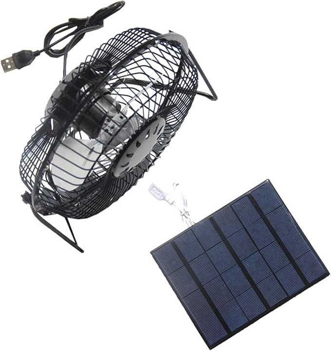 5w Solar Powered Exhaust Fan for Shed Fan Waterproof Solar Powered Fan Kit for Chicken Coop, Pet Houses, and Windows, Solar Fan for Greenhouse USB Solar Roof Fan Cool Stuff