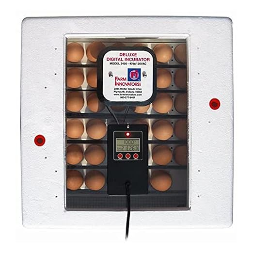 Farm Innovators 3400 Replacement Tray Rail for 120 Quail and Small Eggs (6 Pack) with 2450 Digital Circulated Air Incubator & Auto Egg Turner, White