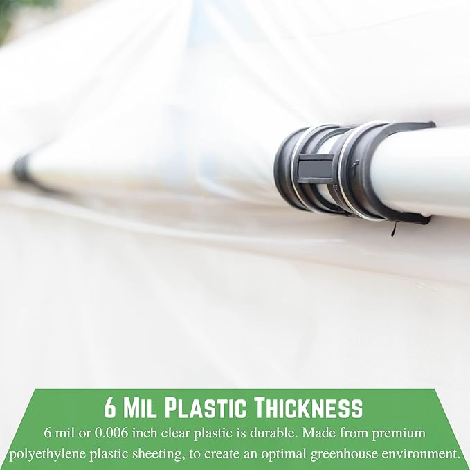 Farm Plastic Supply - Clear Greenhouse Plastic Sheeting - 6 mil - (40' x 60') - 4 Year UV Resistant Polyethylene Greenhouse Film, Hoop House Green House Cover for Gardening, Farming, Agriculture