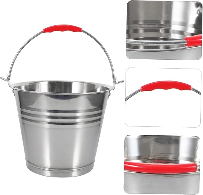 Farmhouse Style Trash Can Large Milk Storage Bucket Sturdy Water Storage Pail Handle Ice Bucket Lid